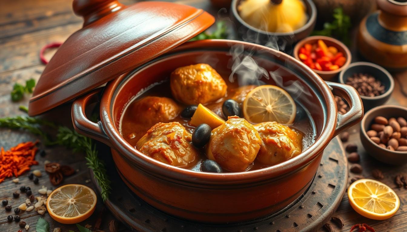 Moroccan Chicken Tagine with Preserved Lemon and Olives