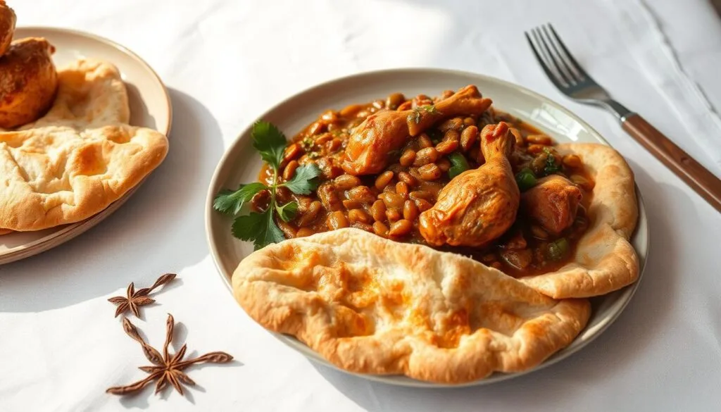Rfissa (Chicken with Lentils and Fenugreek over Msemen Bread)