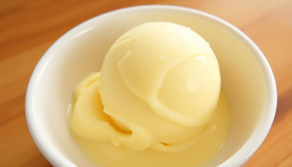 A delectable scoop of frozen vanilla custard, its creamy texture gleaming under a soft, warm light. The custard's surface is smooth and inviting, with a subtle sheen that suggests its luxurious mouthfeel. Surrounding the custard is a shallow bowl, its white porcelain surface providing a clean, minimalist backdrop that allows the custard to take center stage. The bowl is placed on a wooden table, its natural grain and hue complementing the custard's golden hue. The entire scene exudes a sense of indulgence and comfort, perfectly capturing the essence of a satisfying frozen treat. A delectable scoop of frozen vanilla custard, its creamy texture gleaming under a soft, warm light. The custard's surface is smooth and inviting, with a subtle sheen that suggests its luxurious mouthfeel. Surrounding the custard is a shallow bowl, its white porcelain surface providing a clean, minimalist backdrop that allows the custard to take center stage. The bowl is placed on a wooden table, its natural grain and hue complementing the custard's golden hue. The entire scene exudes a sense of indulgence and comfort, perfectly capturing the essence of a satisfying frozen treat.