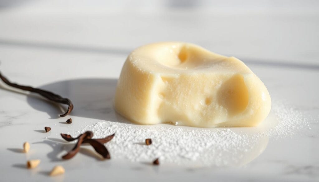 A delicate and creamy frozen zabaglione dessert, resting on a clean, white marble surface. The custard-like texture is highlighted by soft, natural lighting casting gentle shadows. In the foreground, flecks of vanilla bean and a dusting of powdered sugar add depth and visual interest. The background is a simple, minimalist setting, allowing the frozen zabaglione to be the star of the composition. The overall mood is one of elegant simplicity, capturing the essence of this classic Italian treat. A delicate and creamy frozen zabaglione dessert, resting on a clean, white marble surface. The custard-like texture is highlighted by soft, natural lighting casting gentle shadows. In the foreground, flecks of vanilla bean and a dusting of powdered sugar add depth and visual interest. The background is a simple, minimalist setting, allowing the frozen zabaglione to be the star of the composition. The overall mood is one of elegant simplicity, capturing the essence of this classic Italian treat.