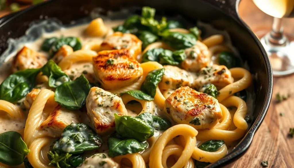 Chicken & Spinach Skillet Pasta